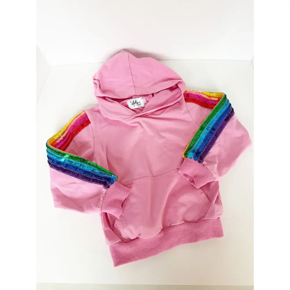 Lola + The Boys Pink Sequin Rainbow Tracksuit Set Size 2